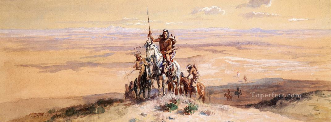 Indios de las llanuras Indios Charles Marion Russell Indiana Pintura al óleo